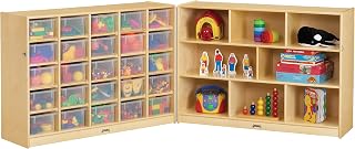 Jonti-Craft 0427JC 25 Cubbie-Tray Mobile Fold-n-Lock Storage Without Bins