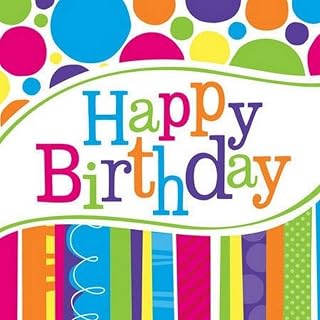 Creative Converting 8 Count Bright and Bold Happy Birthday Beverage Napkins, One Size, Multicolor