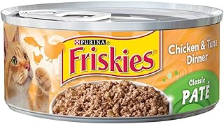 Friskies Wet Cat Food, Classic Pate Chicken and Tuna Dinner, 5.5 Oz