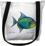 Betsy Drake TY114M 16 x 16 in. Trigger Fish Tote Bag - Medium