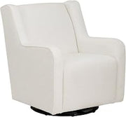 Linon Karmen Cream White Sherpa Swivel Rocking Chair