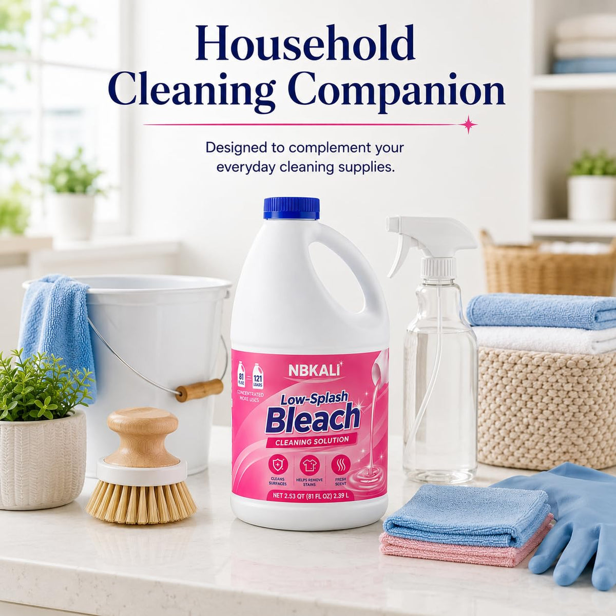 Low Splash Bleach Meadow Scent 81 Fl Oz Liquid by NBKALI – 81 Fl Oz (Pack of 1), Model NBK-LSB-81