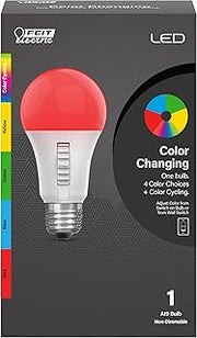 Feit Electric A19 LED Party Light Bulb, RGB Color Changing, E26 Base