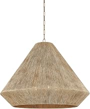 Troy Lighting Keats Pendant | Patina Brass Finish | Woven Natural Jute Cone Shade | Large-Scale Organic Statement Ceiling Light | 40" W x 31.5" H | F1640-PBR