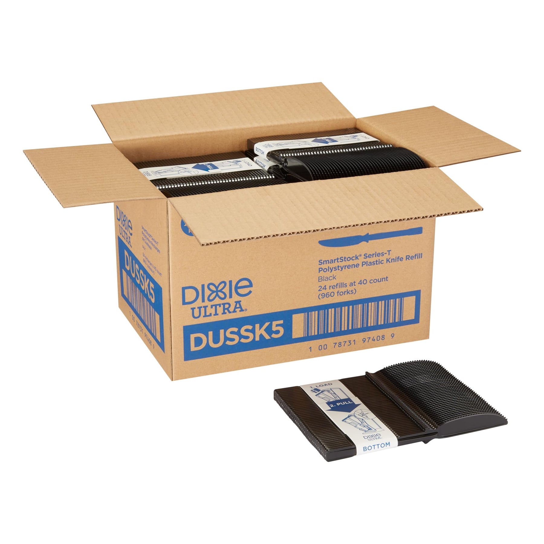 Dixie Ultra Knife,Black,Medium Weight,Plastic,PK960