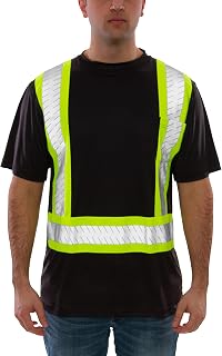 TINGLEY S74023C Job Sight Class 1 T-Shirt, Medium, Black | ANSI/ISEA 107 Type O Class 1 compliant t-shirt for high-visibility, CSA Z96 Class 1 Level 2 compliant for high-visibility