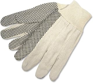 MCR Safety 8808S Dotted Cotton Canvas Work Gloves, Natural, Large, 1-Pair