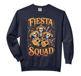 Fiesta Squad Drinking Comfort Colors Adult Sweatshirt by Mexican Fiesta Cinco De Mayo Margarita Taco – Cotton Blend, Black, Model WAEQQJG72JN