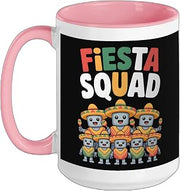 Robotics Fiesta Squad Shirts Funny Cinco De Mayo 2026 Ceramic Mug, Pink/White, 15oz