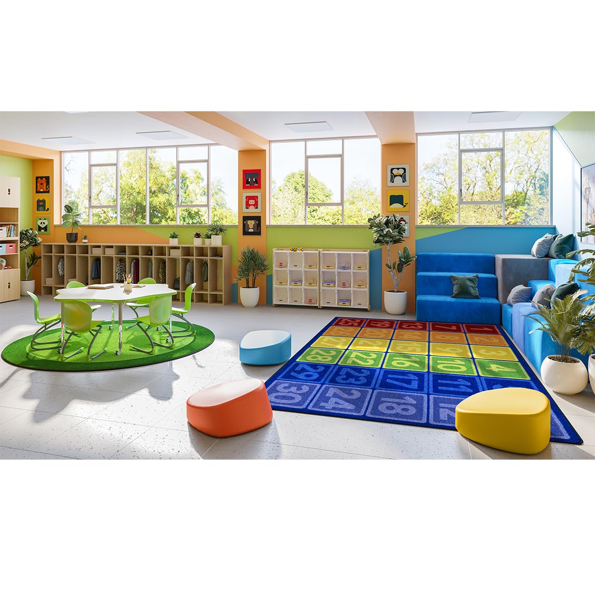 I Can Count 7'8" x 10'9" Area Rug in Color Multi by Joy Carpets – 7'8" x 10'9" (Rectangular), Nylon, Multi Color, Model 2181D