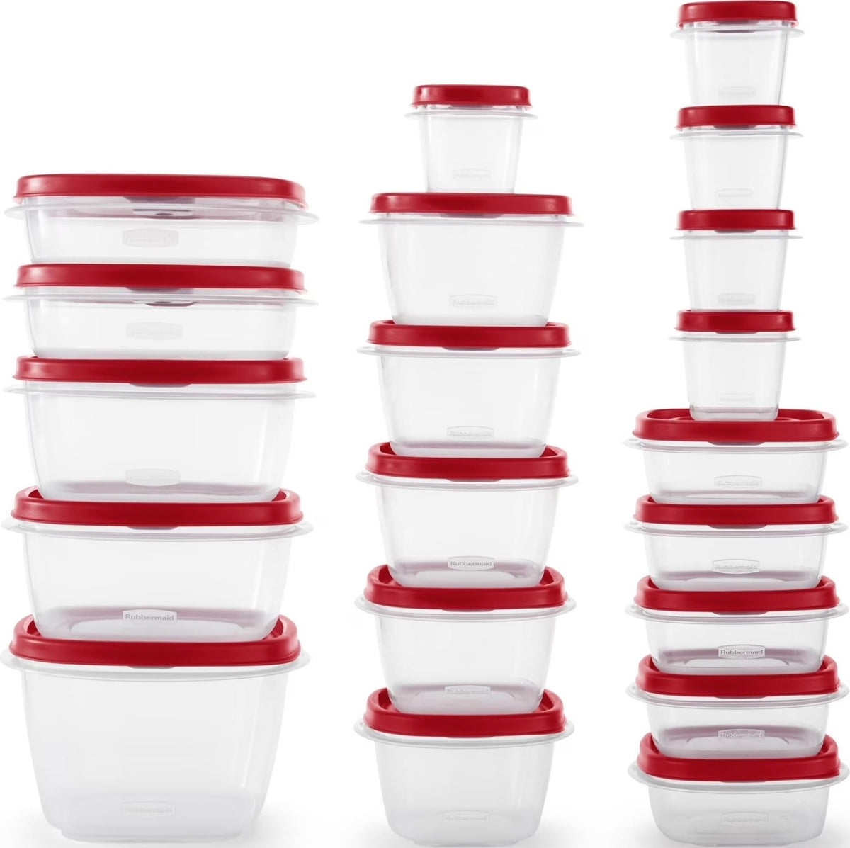 Kitchen Storage Containers with Vented Lids by Rubbermaid – 10 inches (L) x 16 inches (H), 11 liters, 11.0 liters, Plastic, Red, Pack of 40