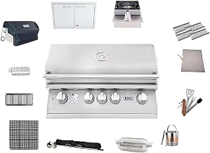 Lion Premium Grills | BBQ Gas Grill Bundle | 32 Inch Grill Package 1 (Propane Gas) by AMS FIREPLACE INC. – Stainless Steel, Silver, Black, Model L75000