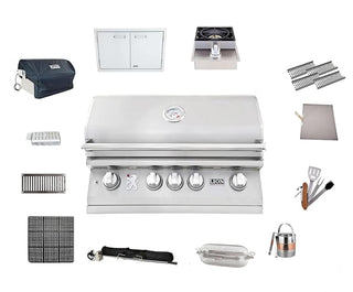 Lion Premium Grills | BBQ Gas Grill Bundle | 32 Inch Grill Package 1 (Propane Gas) by AMS FIREPLACE INC. – Stainless Steel, Silver, Black, Model L75000
