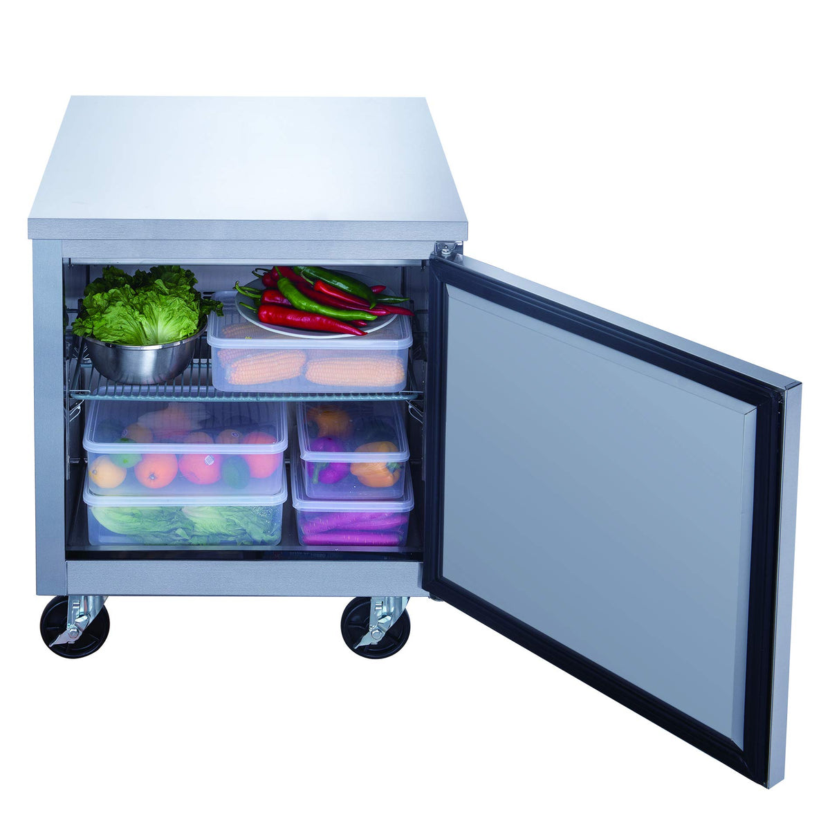 Appliance USA 7 cu. ft. Single Door Undercounter Refrigerator in Stainless Steel by Dukers – 29" Width x 31" Depth x 36" Height, 7.0 cubic_feet, Stainless Steel, Model DUC29R