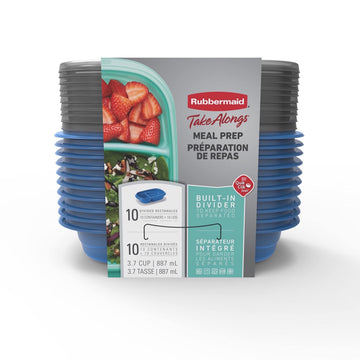® TakeAlongs® Divided Base Container by Rubbermaid – 10, Plastic, Teal, Model 2139162