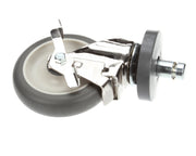 Super Erecta 5" Diameter Wheel Brake Stem Caster by METRO – 5-inches, Polyurethane (PU), stainless-steel, Model 5MPB