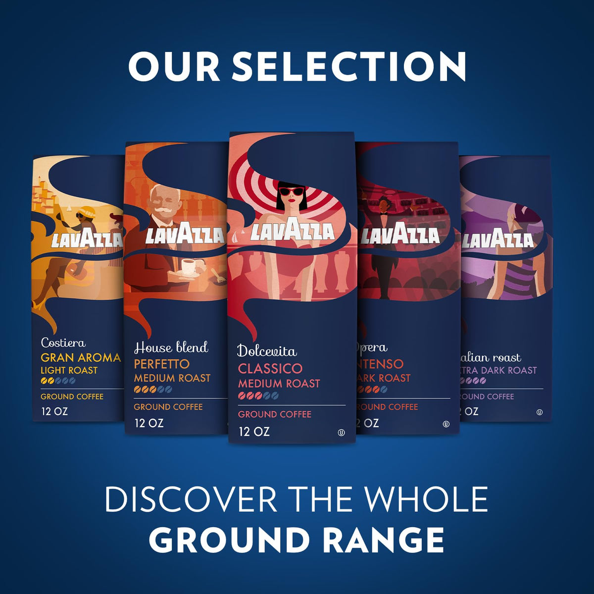 Lavazza Italian Roast Ground / 12 Ounce (Pack of 6) / Coffee Ground Coffee