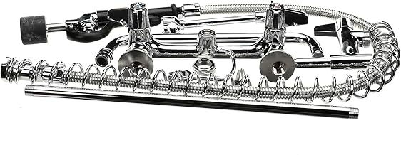 8" Wall Mount Low Flow Pre-Rinse with 12" Swing Nozzle Add-On Faucet by T&S Brass – not_applicable, Brass, Brass, Silver, Model 5PR-8W12-C