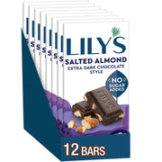 Salted Almond Extra Dark Chocolate Style No Sugar Added by Lily's – 2.8 Ounce (Pack of 12), Pack of 12, Model 856481003814-IH-x3