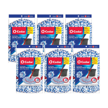 MicroTwist Microfiber Twist Mop Refill (Pack of 6) by O-Cedar – 6, Microfiber, Blue, Model MicroTwistRefill6
