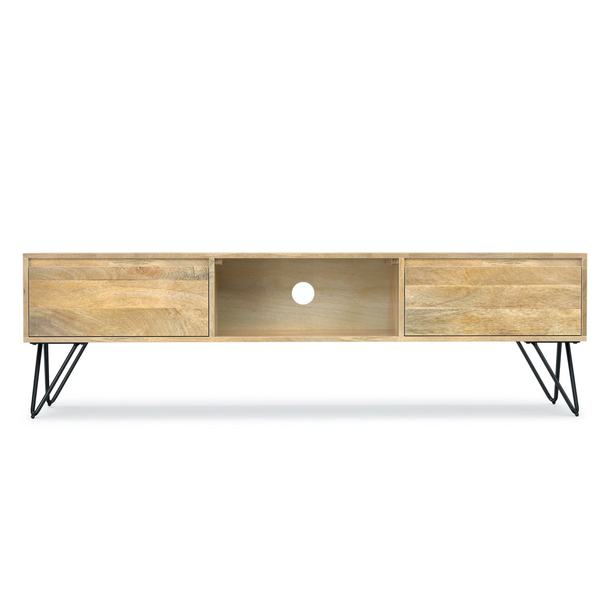 SIMPLIHOME Refined Natural / 68 inch / Rectangle Television Stands & Entertainment Centers