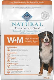 Blue Buffalo Natural Veterinary Diet W+M Salmon Dry Dog Food, 22 lb