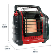 9,000 BTU Portable Buddy Radiant Propane Heater by Mr. Heater – 9000, Steel and plastic, Red, Model F232000