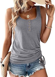 Womens U Neck Tank Tops Summer Sleeveless Shirts