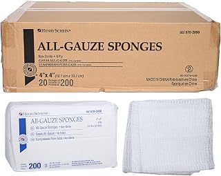 Henry Schein All-Gauze Sponges, 4" x 4", 8-Ply, Non-Sterile, 4000 Ct