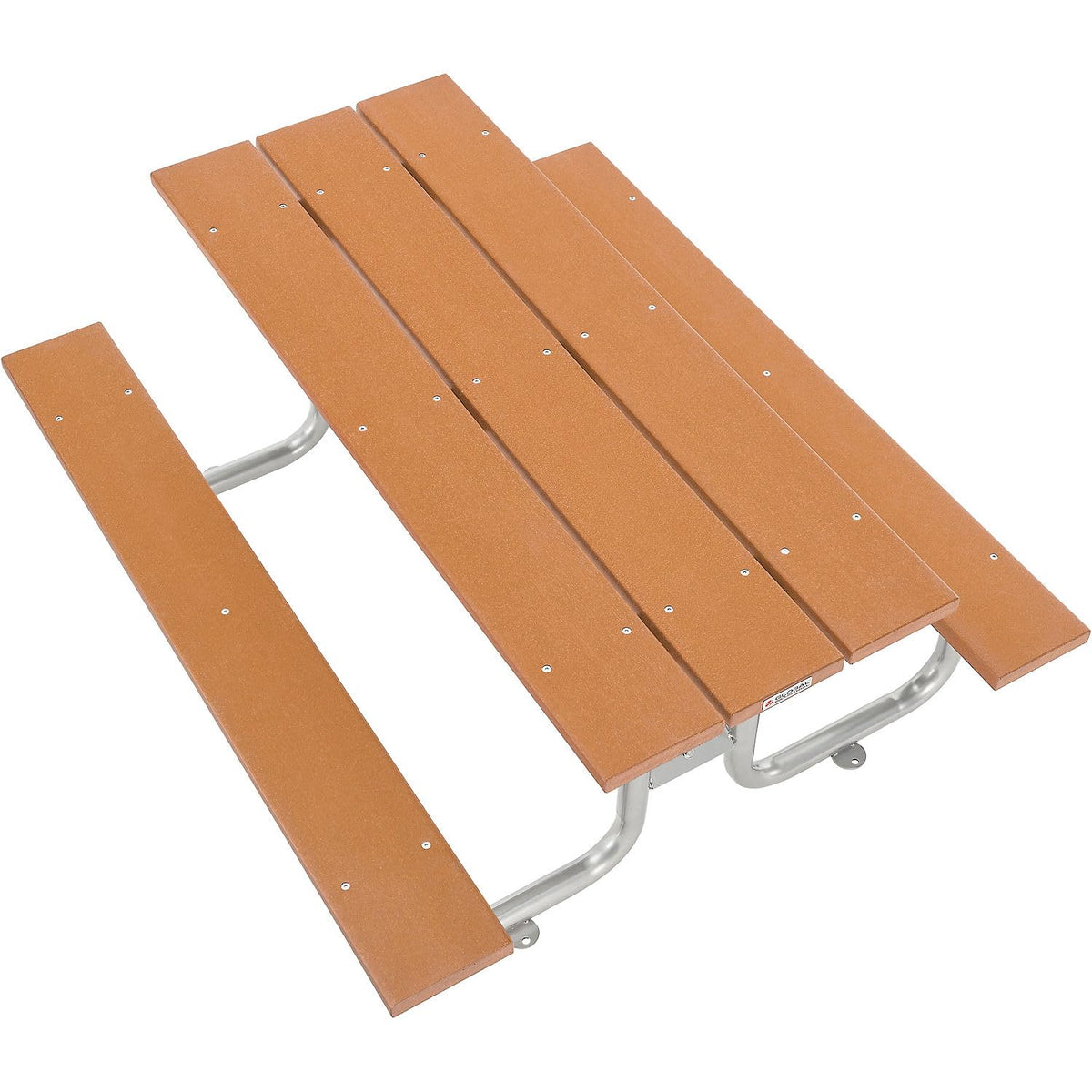 Outdoor 8'L Rectangular Picnic Table by Global Industrial – Recycled Plastic & Steel, Cedar, Model 271675CD
