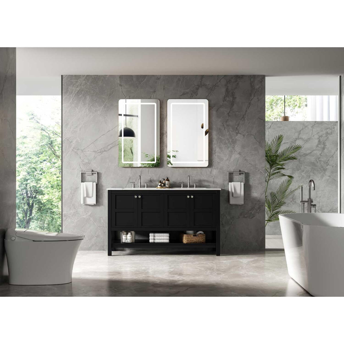 Theo Bathroom Vanity black by Lighting Design – Wood, Black, Model VF16454DBK