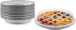 Handi-Foil 9" Aluminum Pie Pan Plate Tin 1" Deep w/Clear Plastic Dome Lid Cover (pack of 100)