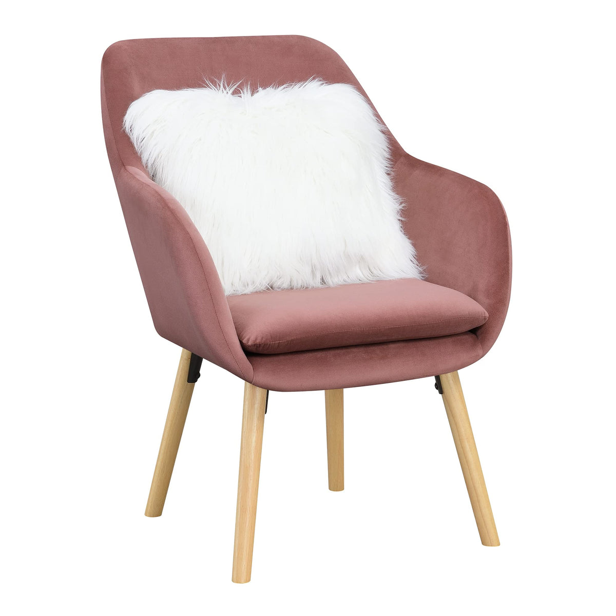 Convenience Concepts Blush Velvet / Chair / 25.25"L x 26.75"W x 33.5"H Chairs