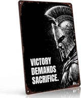 Spartan Warrior Vintage Metal Wall Art Signs 8X12 Inch
