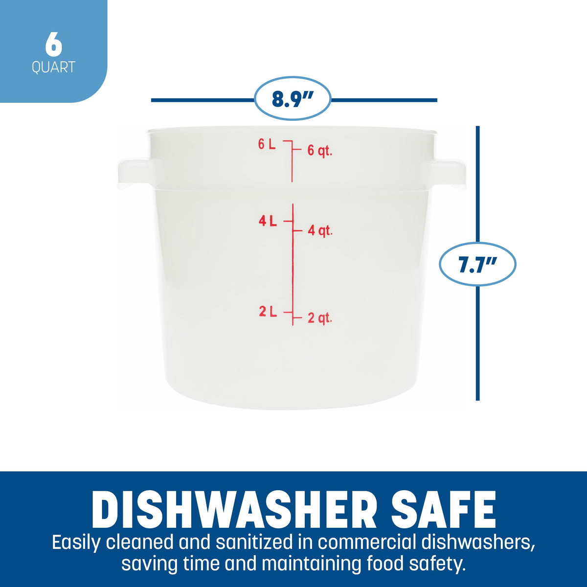 Carlisle FoodService Products 6 Quart (Pack of 1) / 1 / White Containers