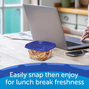 Food Storage Meal Prep Containers Reusable for Kitchen Organization by Ziploc – 8 Count, 118.0 milliliters, Plastic, Blue, Model 70931