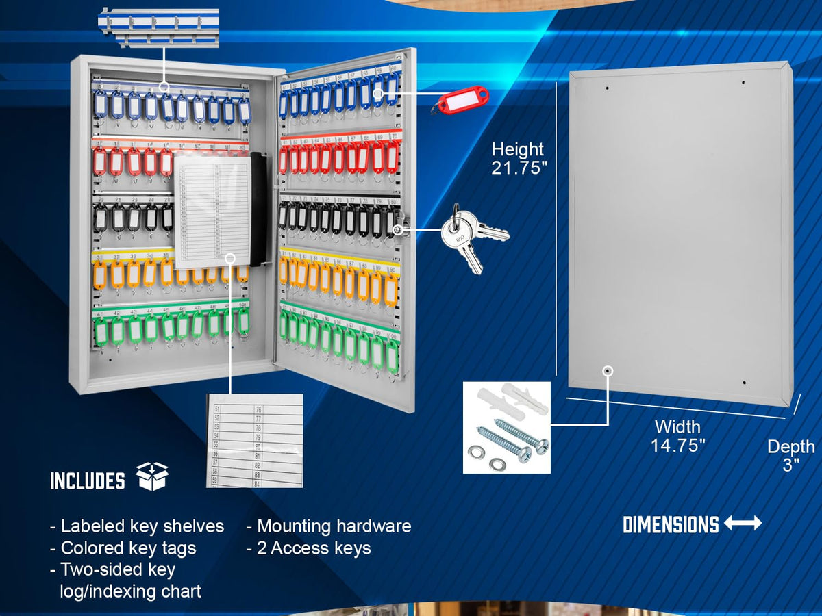 Barska Grey / 100 Keys / 100 Position Key Cabinets