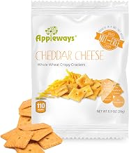 Appleways Cheddar Cheese Crackers, All-Natural Individually Wrapped Cheese Crisps, Kosher Certified Cheese Snack, Made in USA, 108 Count, 0.9 Oz Each (8.4 lbs Total)