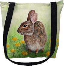 Betsy Drake Rabbit Left Medium Tote Bag 16x16