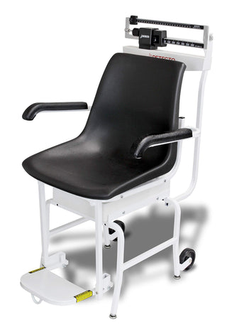Mechanical Chair Scale Capacity: 400 lb x 4 oz by Detecto – 46"L x 20"W x 40"H, Alloy Steel, Black