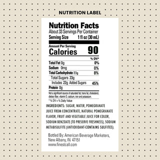 Premium Pomegranate Syrup Drink Mix by Finest Call – 33.8 Fl Oz (Pack of 2), Pack of 2