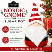 Nordic Gnome Sugar Pot (Red Stripe) by 10 Strawberry Street – Small, 8.0 fluid_ounces, Dolomite, Red Stripes, Model GNOME-SB