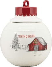10 Strawberry Street "Merry & Bright" Ornament Cookie Jar - Large