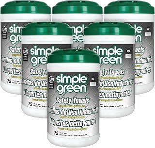 Simple Green 13351CT Safety Towels, 10 x 11 3/4, 75 per Canister (Case of 6)
