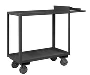 OPC 18 Gauge Steel Service Cart with 1-1/2" Lip Up by Durham – 36" Length x 18" Width, Steel, Gray, Model OPC-1836-2-95