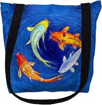 Betsy Drake TY857S 13 x 13 in. Swirling Koi Small Tote Bag