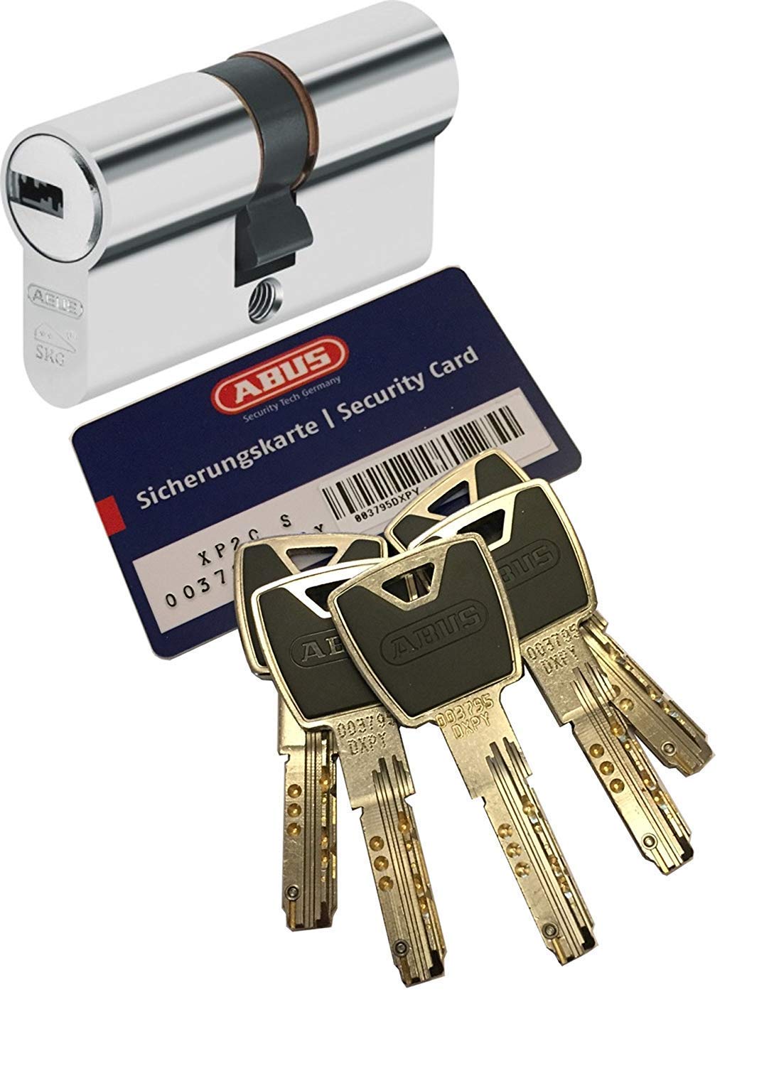 XP20S Double Length 30/35mm with 5 Key by ABUS – Nickel, Model XP20S 30/35-5