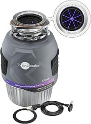 InSinkErator Evolution 1.0HP LED Garbage Disposal & Antimicrobial Flange | 1 HP, Advanced Series, Continuous Feed Food Waste Disposer, Odor-Fighting LED Flange​, 10-Year Limited Warranty, Septic Safe