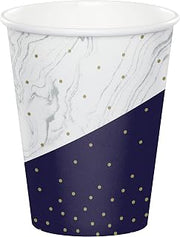 Creative Converting Navy and Gold Birthday Paper Cups, 8 ct