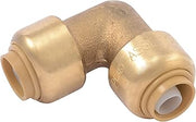 SharkBite 3/8 Inch (1/2 Inch OD) 90 Degree Elbow, Push to Connect Brass Plumbing Fitting, PEX Pipe, Copper, CPVC, PE-RT, HDPE, U246LFA